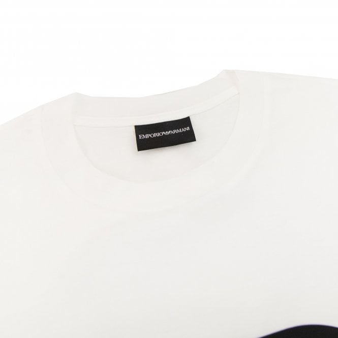EMPORIO ARMANI TENCEL BLEND JERSEY T-SHIRT WITH EA CREATE LOGO-WHITE