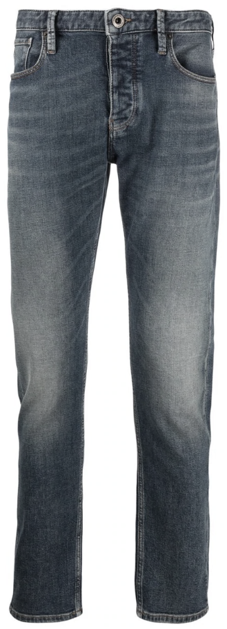 EMPORIO ARMANI J75 slim-fit, worn-wash denim jeans