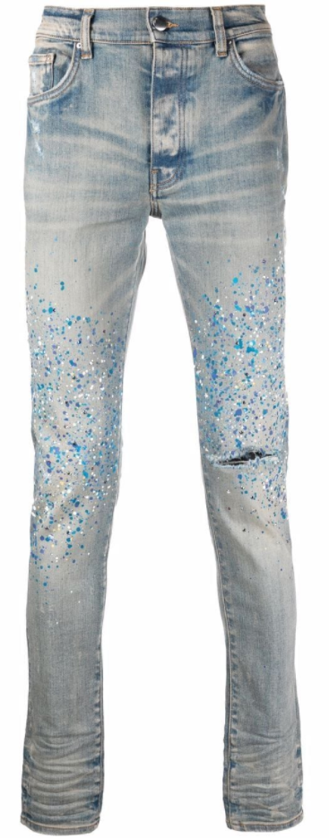 AMIRI paint-splatter detail denim jeans