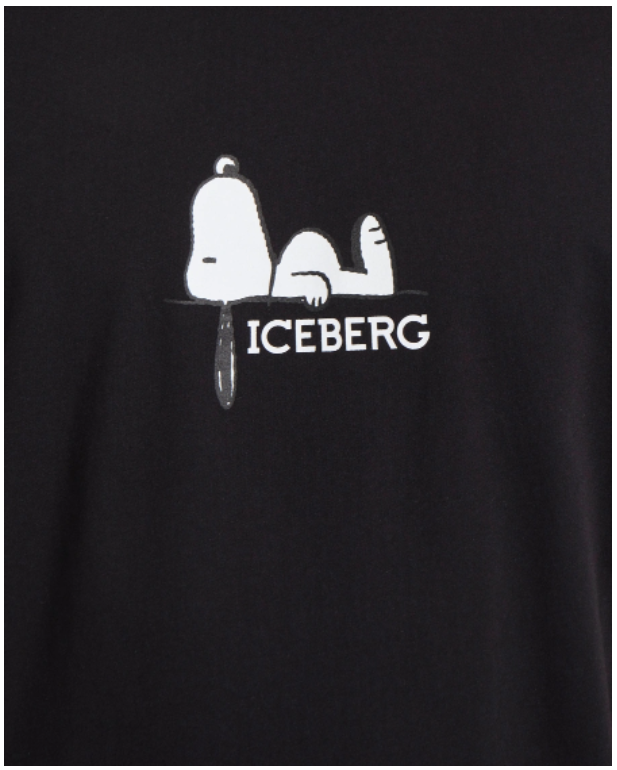ICEBERG BLACK SNOOPY PEANUTS T-SHIRT