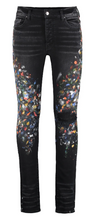 Load image into Gallery viewer, Amiri painted distressed skinny jeans
