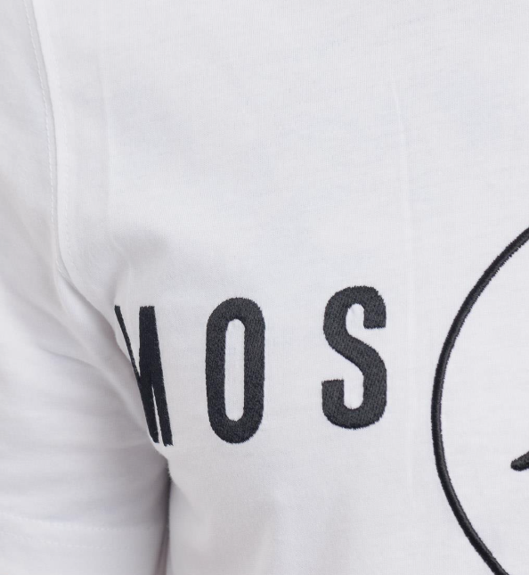 MOSCHINO Smiley Print Cotton Jersey T Shirt White