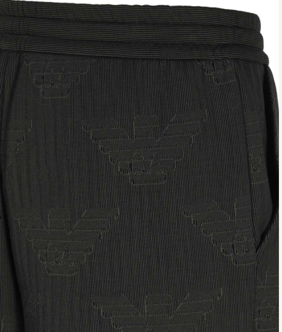 EMPORIO ARMANI Double-jersey board shorts with all-over op-art eagle