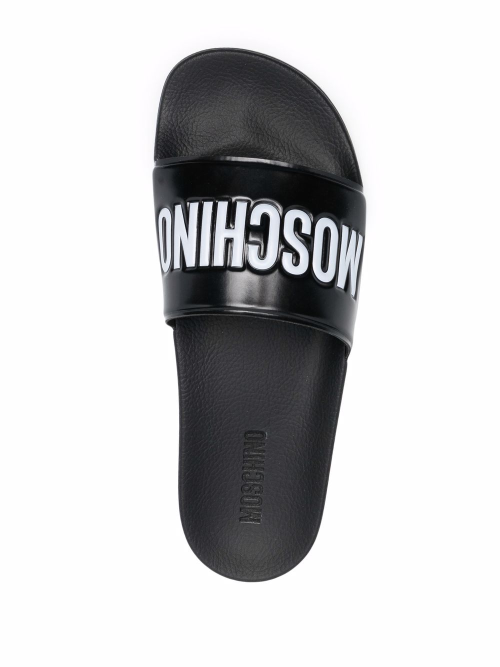 MOSCHINO EMBOSSED-LOGO POOL SLIDES