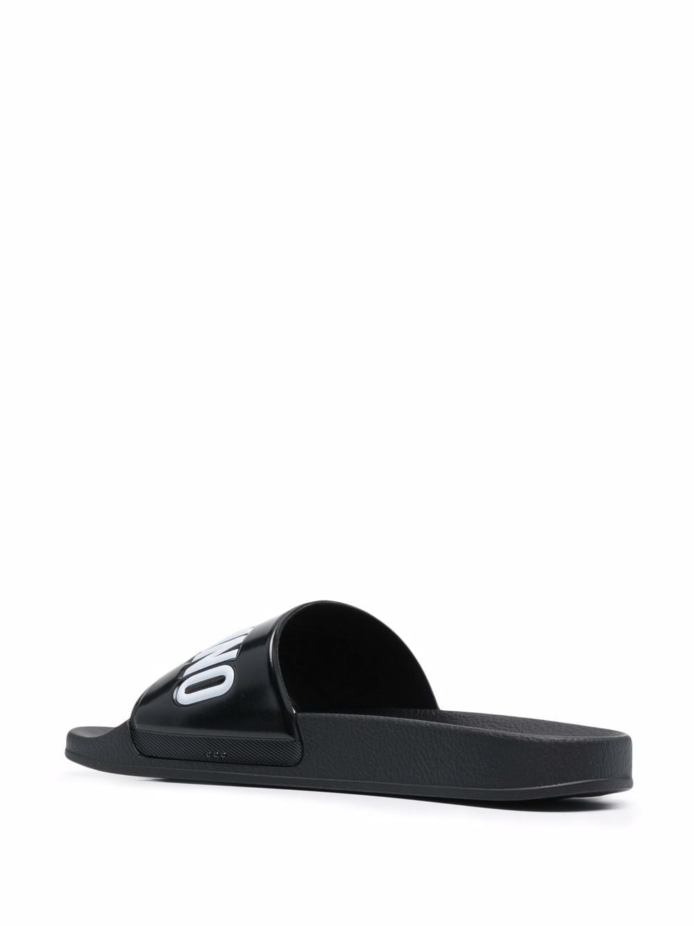 MOSCHINO EMBOSSED-LOGO POOL SLIDES