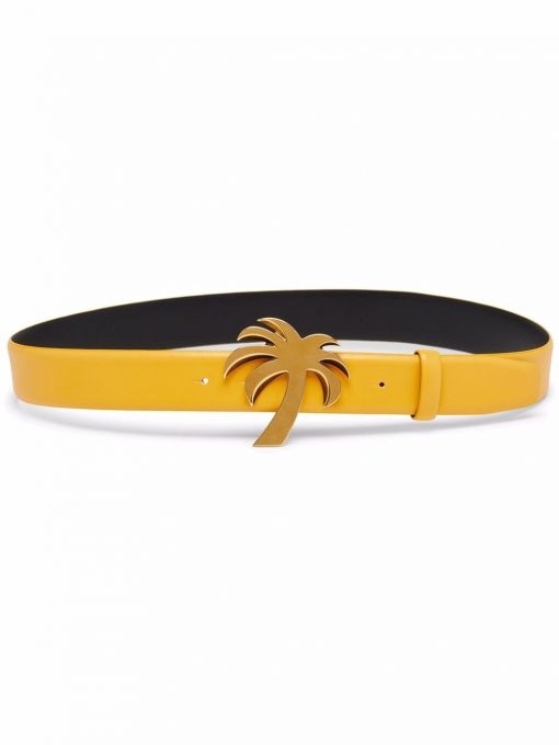PALM ANGELS Palm Tree-buckle leather belt