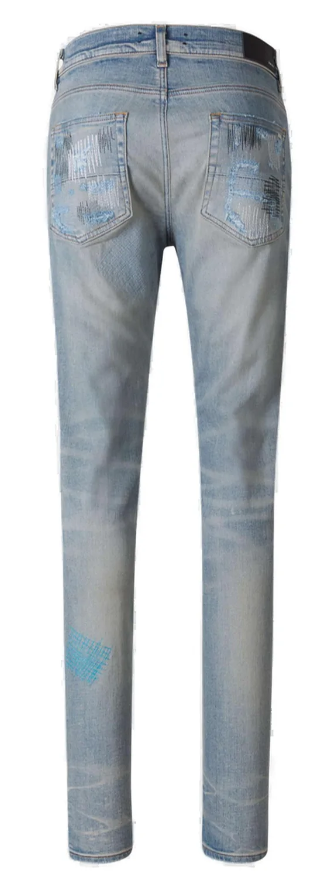 Amiri Distressed Mid-Rise Jeans