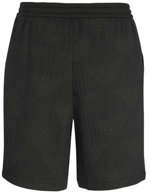 EMPORIO ARMANI Double-jersey board shorts with all-over op-art eagle