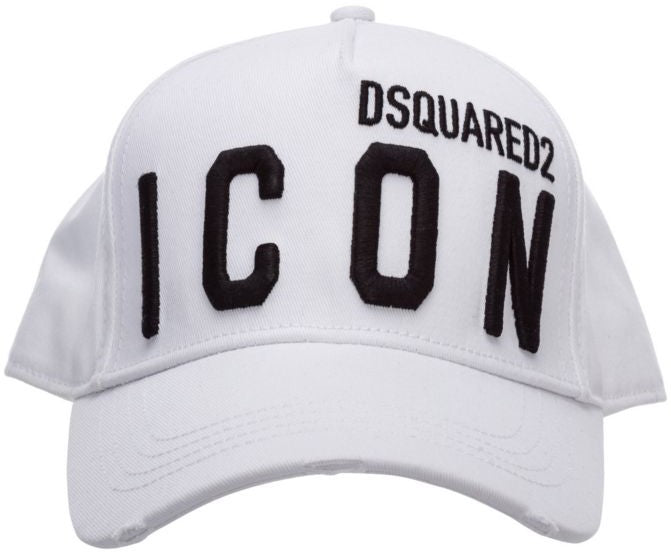 DSQUARED2 ICON HAT IN WHITE