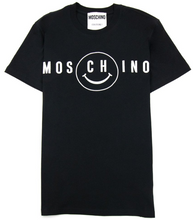 Load image into Gallery viewer, MOSCHINO Smiley Print Cotton Jersey T Shirt Black
