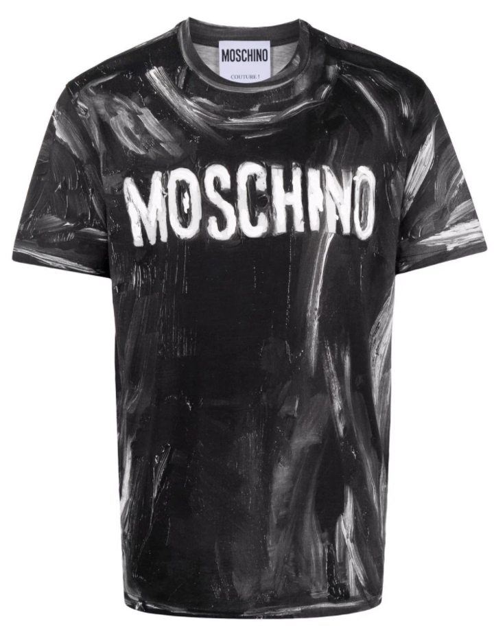 MOSCHINO PAINTED LOGO JERSEY T-SHIRT