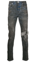 Load image into Gallery viewer, PURPLE distressed skinny-cut jeans
